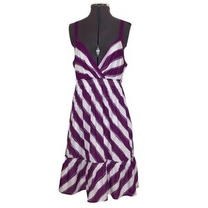 American Eagle Outfitters Cotton Purple White Straps Pockets Lined Sun Dress 16